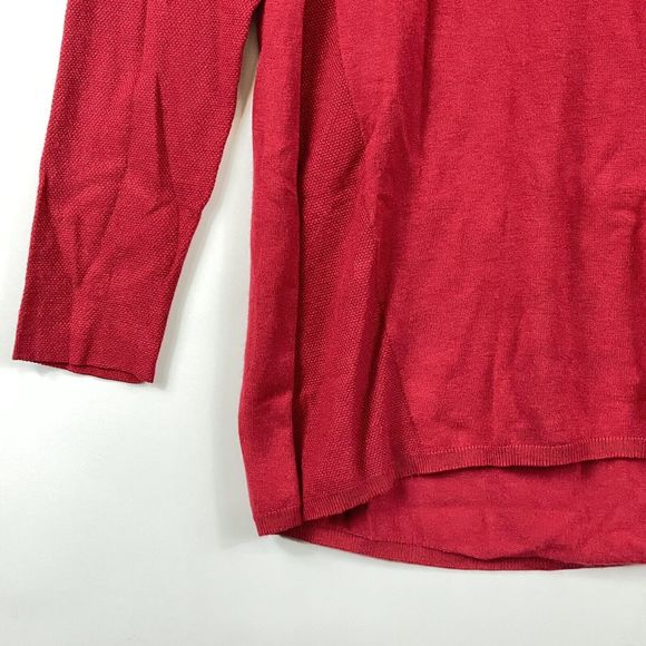 Tribal Long Sleeve Red Textured Knit Pullover Top Shirt Sweater Womens Medium - Picture 3 of 6